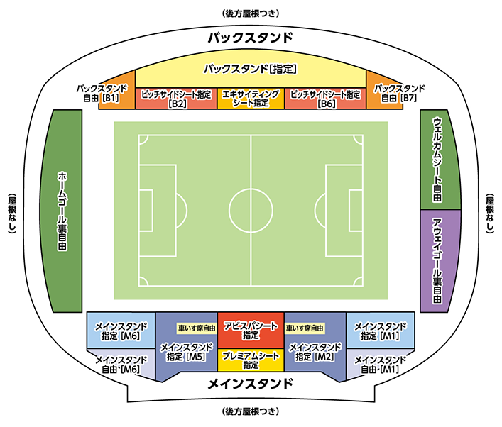 スタジアムの座席